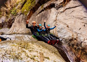 Canigou outdoor op camping Le Rotja in de Pyrenees-Orientales, Frankrijk CANY - Llech - familieglijbaanstart Canigou Outdoor op Camping Le Rotja 30pluskids