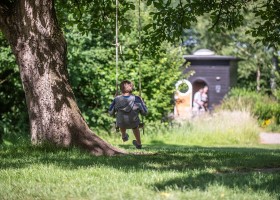 Erfgoed Bossem in Twente, Nederland schommelen Erfgoed Bossem 30pluskids