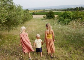 Domaine de la Bade in de Aude, Zuid-Frankrijk wandeling in olijfboomgaard Domaine de la Bade 30pluskids