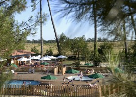 Camping Huttopia Landes Sud, Frankrijk zwembad hoofd Camping Huttopia Landes Sud 30pluskids