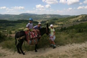 Met je gezin met een ezel op pad in de Drome, Frankrijk