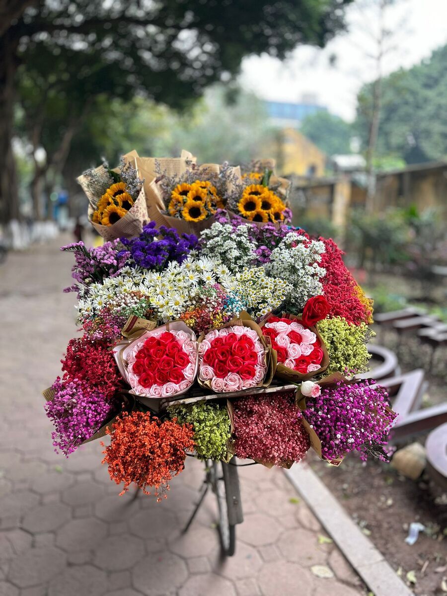 Local hero travel rondreis vietnam fiets met bossen bloemen