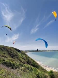 paragliding bij Toftum Bjerge, Midden-Jutland