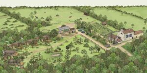 Illustratie oerenBed Ferme de Vanadal in Noord-Frankrijk