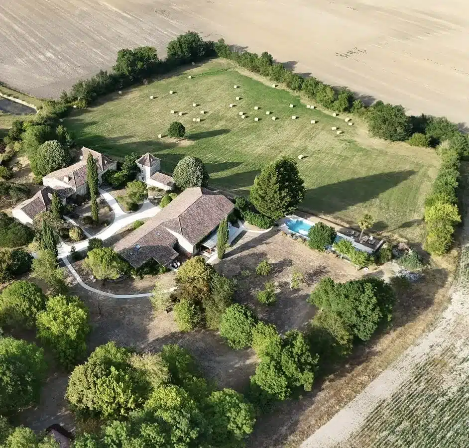Lune de la vallee in de lot et garonne frankrijk domaine van bovenaf